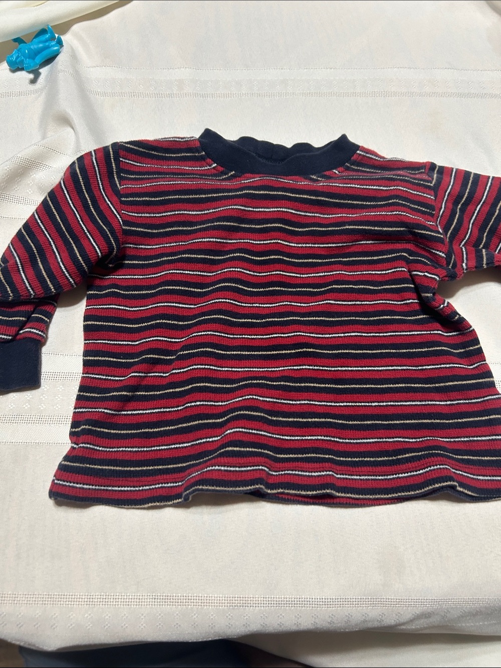 OshKosh B'gosh Red & Navy Striped Long-Sleeve Tee